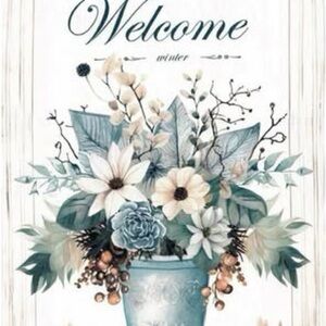 Winter Flower Small Garden Flag 12 x 18 Inch Vertical Welcome Winter Flower